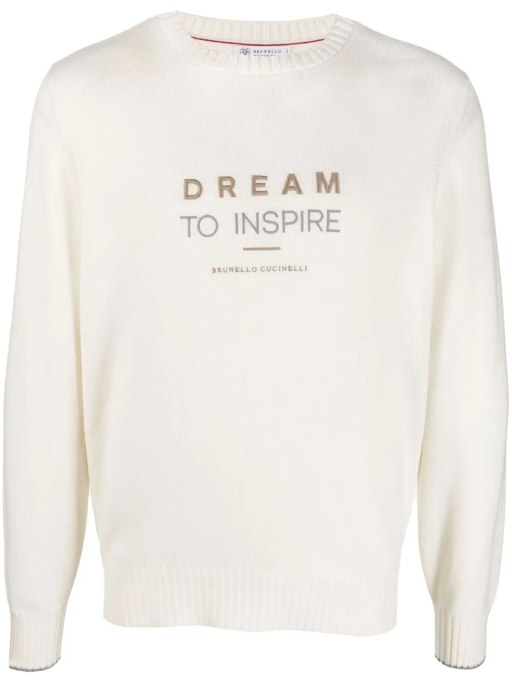 Кашемировый джемпер с вышитой надписью Brunello Cucinelli
Кашемировый джемпер с вышитой надписью Brunello Cucinelli