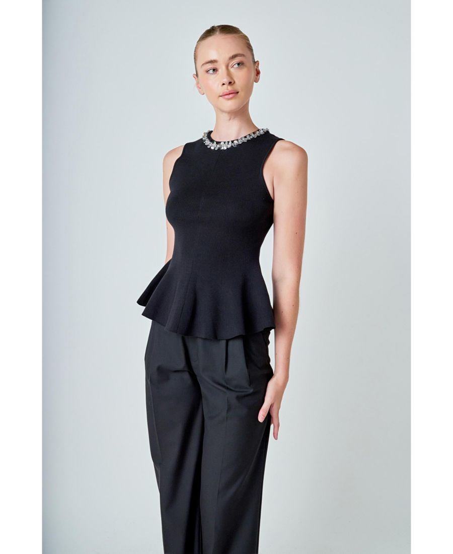 Женская блузка с баской и отделкой драгоценными камнями endless rose, Black
Женская блузка с баской и отделкой драгоценными камнями endless rose, Black