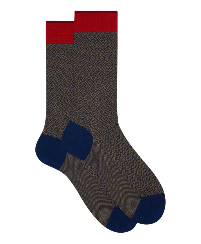 Мужские синие короткие хлопковые носки с геометрическим тканым узором Gallo, мультиколор
Мужские синие короткие хлопковые носки с геометрическим тканым узором Gallo, мультиколор