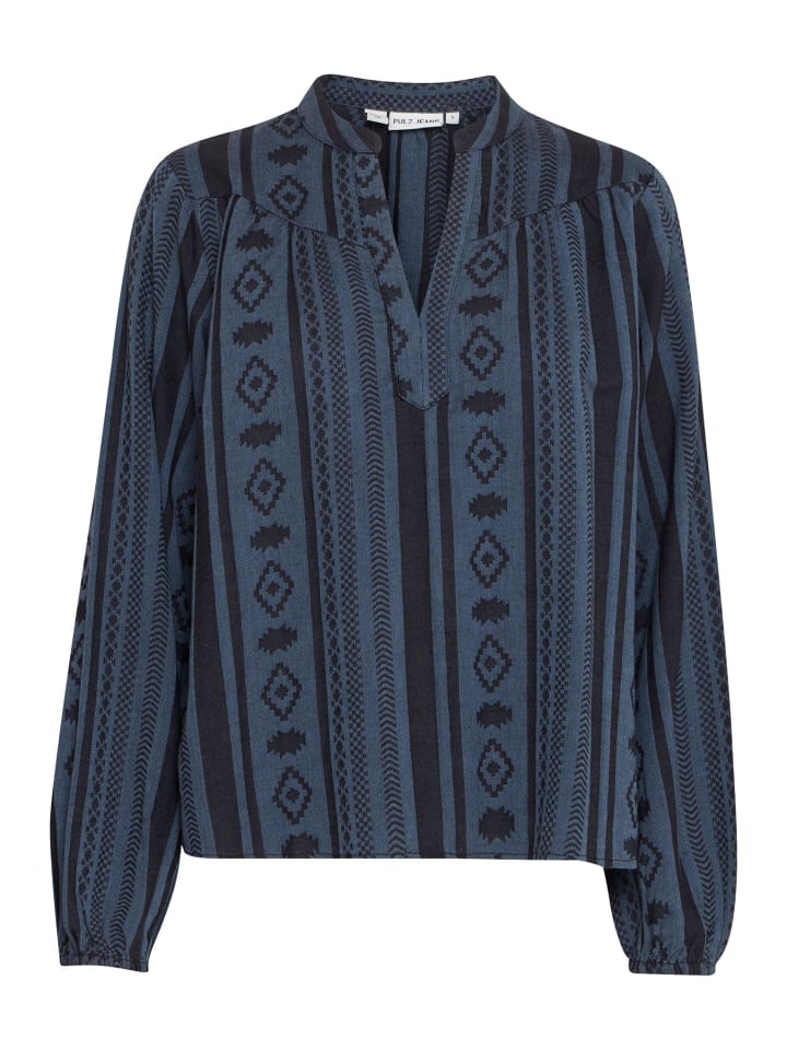 Блузка с короткими рукавами PZTIONA свободного кроя в полоску темно-сапфирового цвета Pulz
Блузка с короткими рукавами PZTIONA свободного кроя в полоску темно-сапфирового цвета Pulz