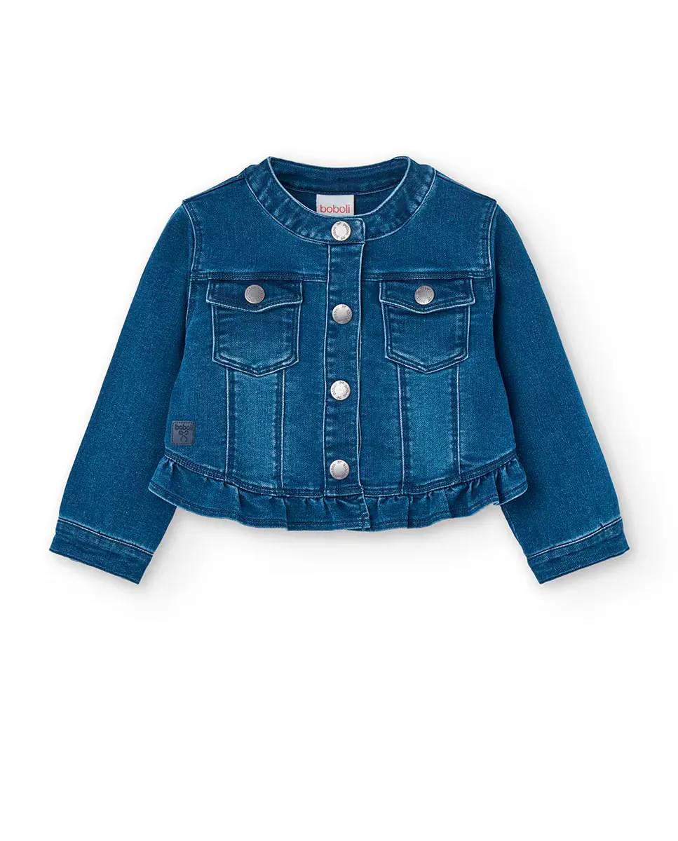 Джинсовая куртка для девочки с оборкой и круглым вырезом Boboli, синий
Джинсовая куртка для девочки с оборкой и круглым вырезом Boboli, синий