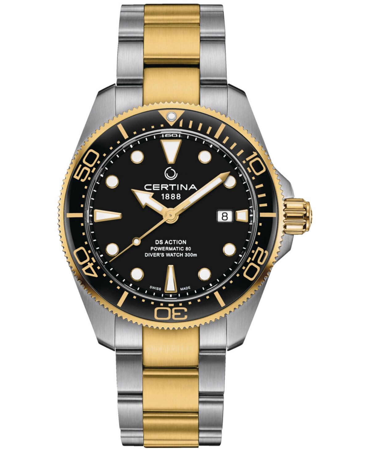 Мужские швейцарские автоматические часы DS Action Diver с двухцветным браслетом из нержавеющей стали, 43 мм Certina
Мужские швейцарские автоматические часы DS Action Diver с двухцветным браслетом из нержавеющей стали, 43 мм Certina