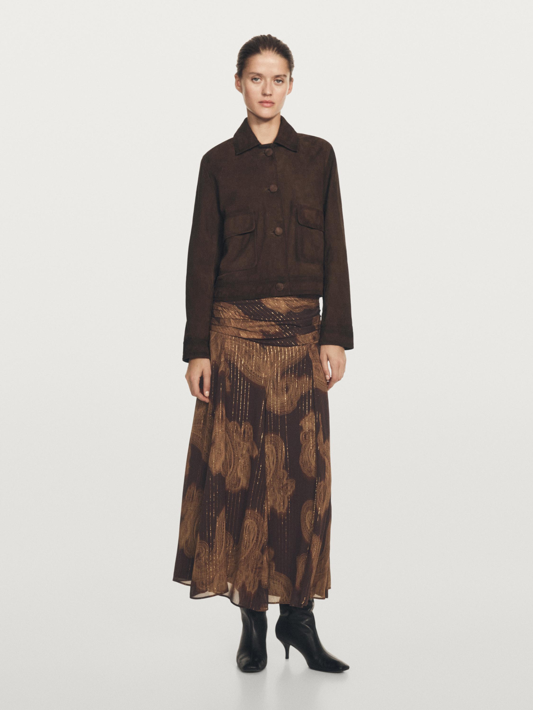 Укороченная замшевая куртка на кожаной подкладке с пуговицами Massimo Dutti, коричневый
Укороченная замшевая куртка на кожаной подкладке с пуговицами Massimo Dutti, коричневый