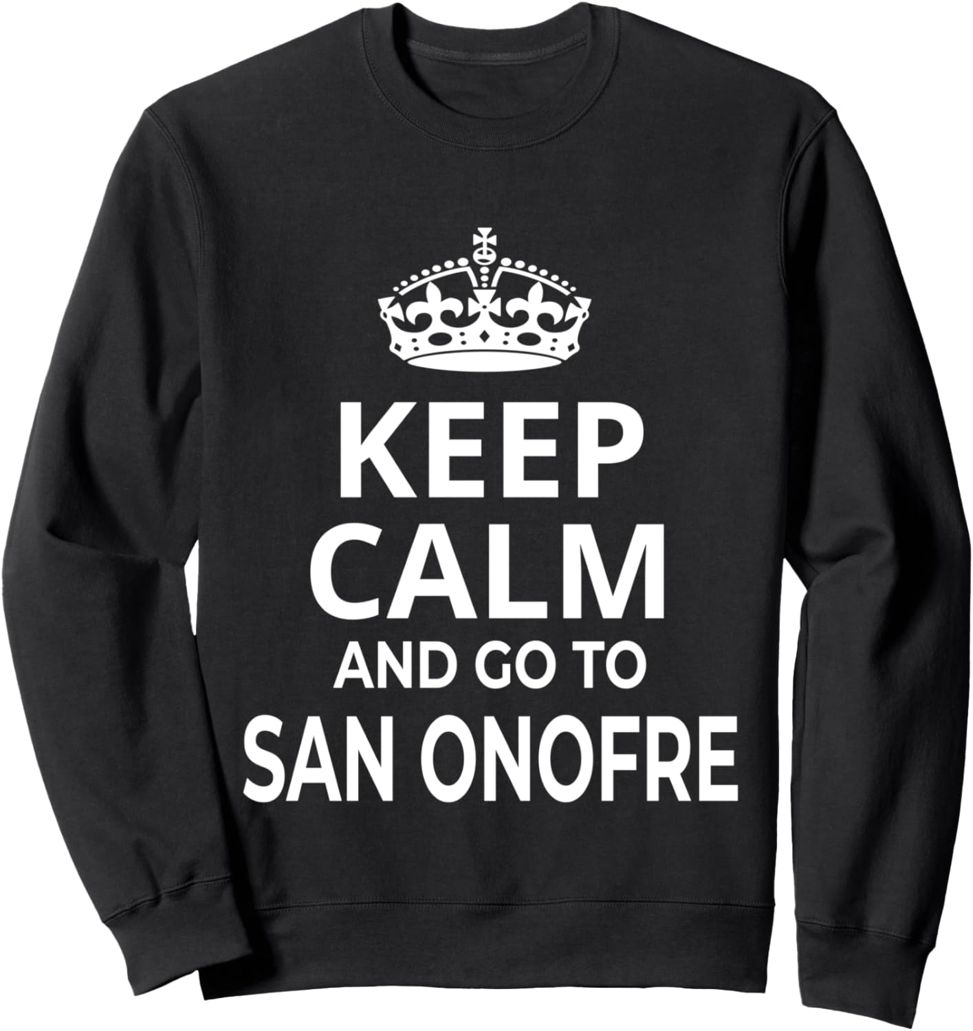 Сувенир из Сан-Онофре / Толстовка с надписью «Сохраняйте спокойствие, отправляйтесь на серф-курорт Сан-Онофре» San Onofre Souvenirs / San Onofre Surf Resorts, черный
Сувенир из Сан-Онофре / Толстовка с надписью «Сохраняйте спокойствие, отправляйтесь на серф-курорт Сан-Онофре» San Onofre Souvenirs / San Onofre Surf Resorts, черный