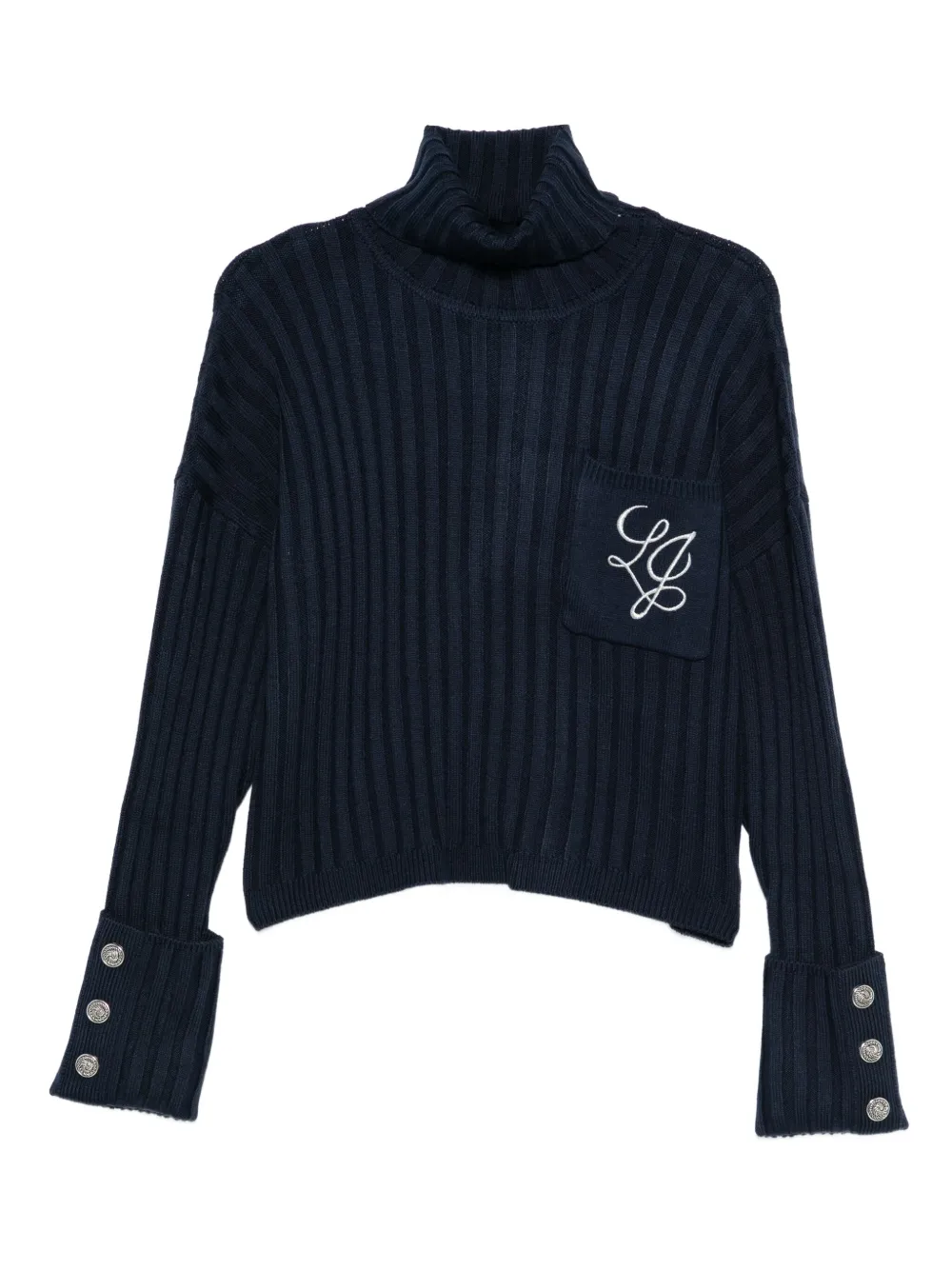 Свитер в рубчик с высоким воротником Liu Jo, синий
Свитер в рубчик с высоким воротником Liu Jo, синий