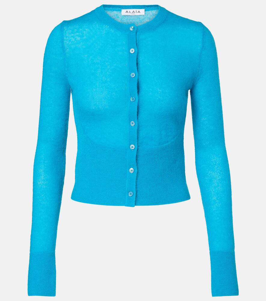 Кардиган из мохера и шерсти Alaïa, Turquoise
Кардиган из мохера и шерсти Alaïa, Turquoise