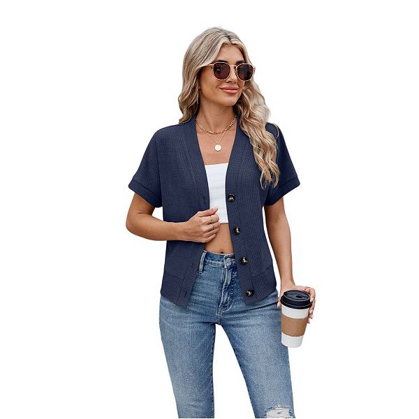 Женский кардиган с коротким рукавом и V-образным вырезом Yesfashion, Blue
Женский кардиган с коротким рукавом и V-образным вырезом Yesfashion, Blue