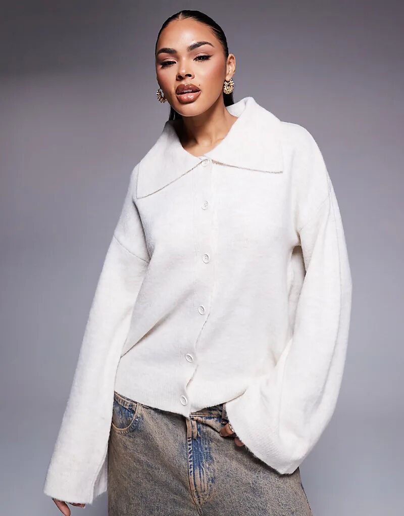 Кардиган-рубашка с воротником-стойкой цвета экрю ASOS DESIGN
Кардиган-рубашка с воротником-стойкой цвета экрю ASOS DESIGN