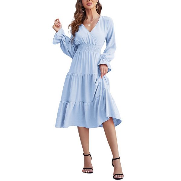 Женское платье миди с длинным рукавом и V-образным вырезом Yesfashion, Baby Blue
Женское платье миди с длинным рукавом и V-образным вырезом Yesfashion, Baby Blue
