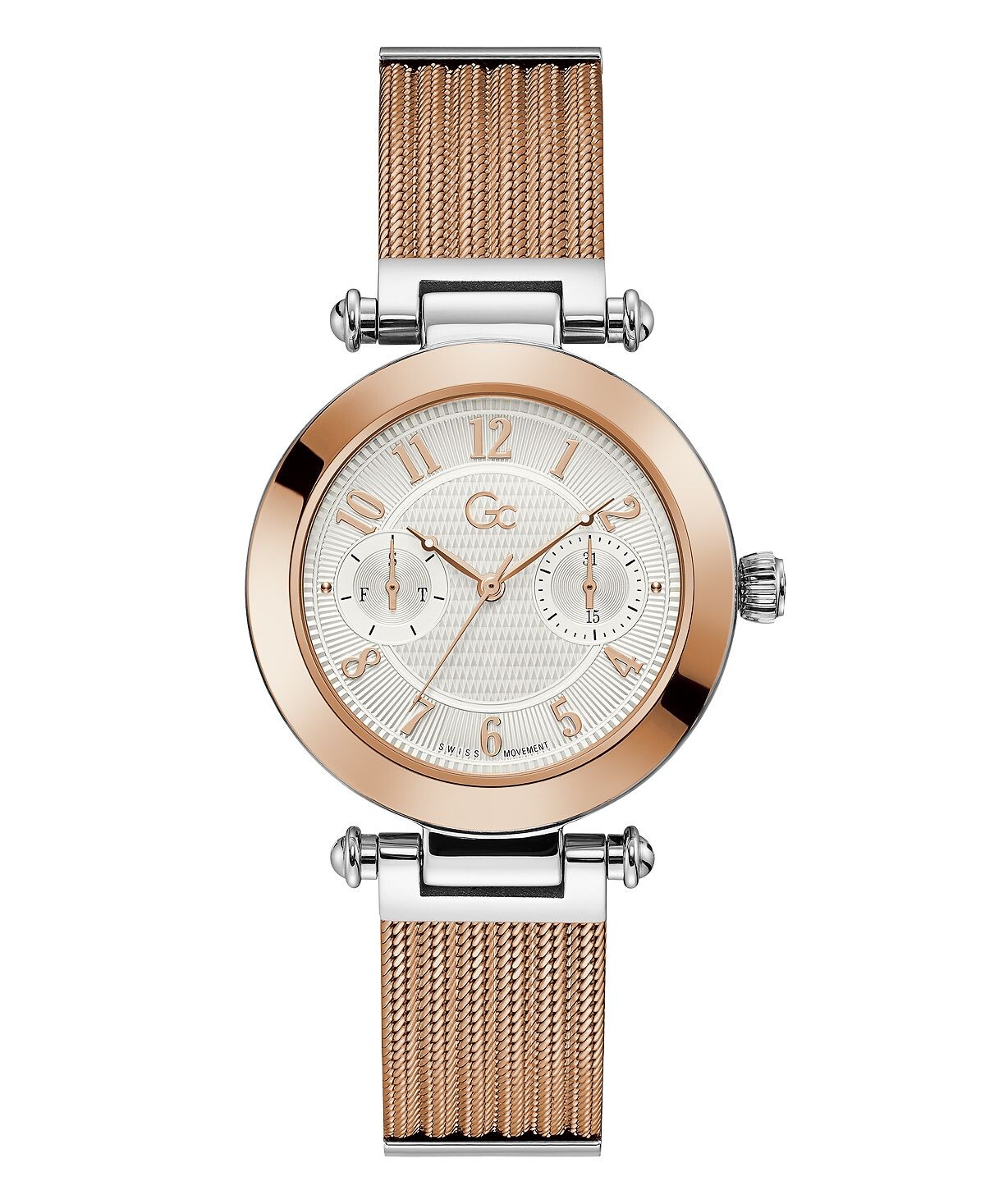 Gc Женские часы Prime Chic Mesh из нержавеющей стали с сетчатым браслетом из розового золота, 36,5 мм GUESS, золотой
Gc Женские часы Prime Chic Mesh из нержавеющей стали с сетчатым браслетом из розового золота, 36,5 мм GUESS, золотой