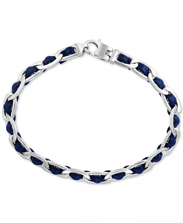 Мужской браслет Effy из синей кожи с плетеными звеньями из стерлингового серебра Effy Collection, silver
Мужской браслет Effy из синей кожи с плетеными звеньями из стерлингового серебра Effy Collection, silver