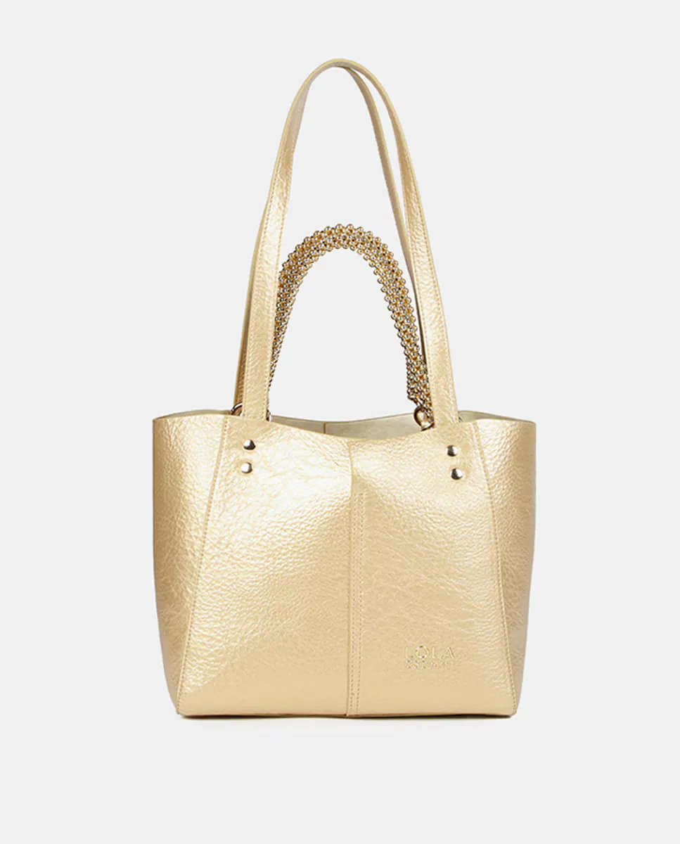 Сумка из кожи с металлическим эффектом среднего размера Lola Casademunt, золотой
Сумка из кожи с металлическим эффектом среднего размера Lola Casademunt, золотой