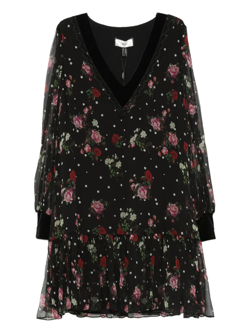 Мини-платье в цветочек в горошек NISSA, черный
Мини-платье в цветочек в горошек NISSA, черный