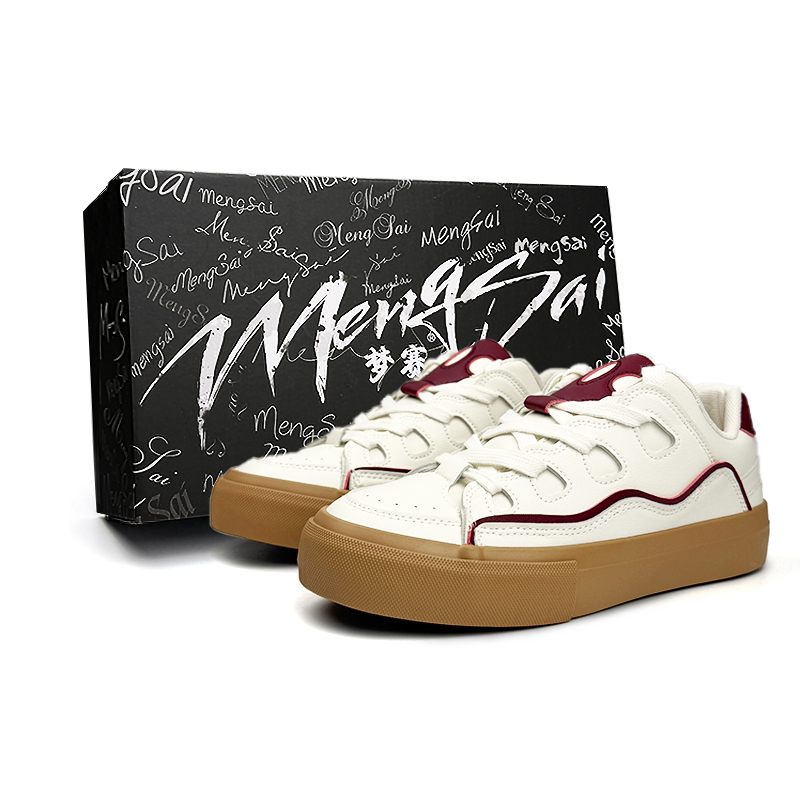 Mengsai Кроссовки для скейтбординга с противоскользящими амортизаторами и износостойкими свойствами, низкие, мужские, красно-коричневые 
Mengsai Кроссовки для скейтбординга с противоскользящими амортизаторами и износостойкими свойствами, низкие, мужские, красно-коричневые