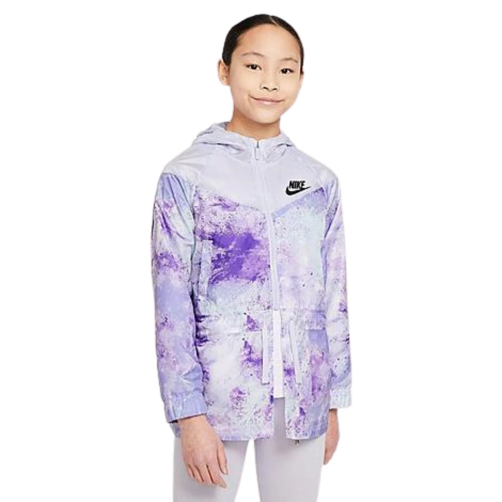 Детская ветровка Nike Windrunner, фиолетовая с эффектом меловой окраски, с капюшоном и полной застежкой-молнией, RED540
Детская ветровка Nike Windrunner, фиолетовая с эффектом меловой окраски, с капюшоном и полной застежкой-молнией, RED540
