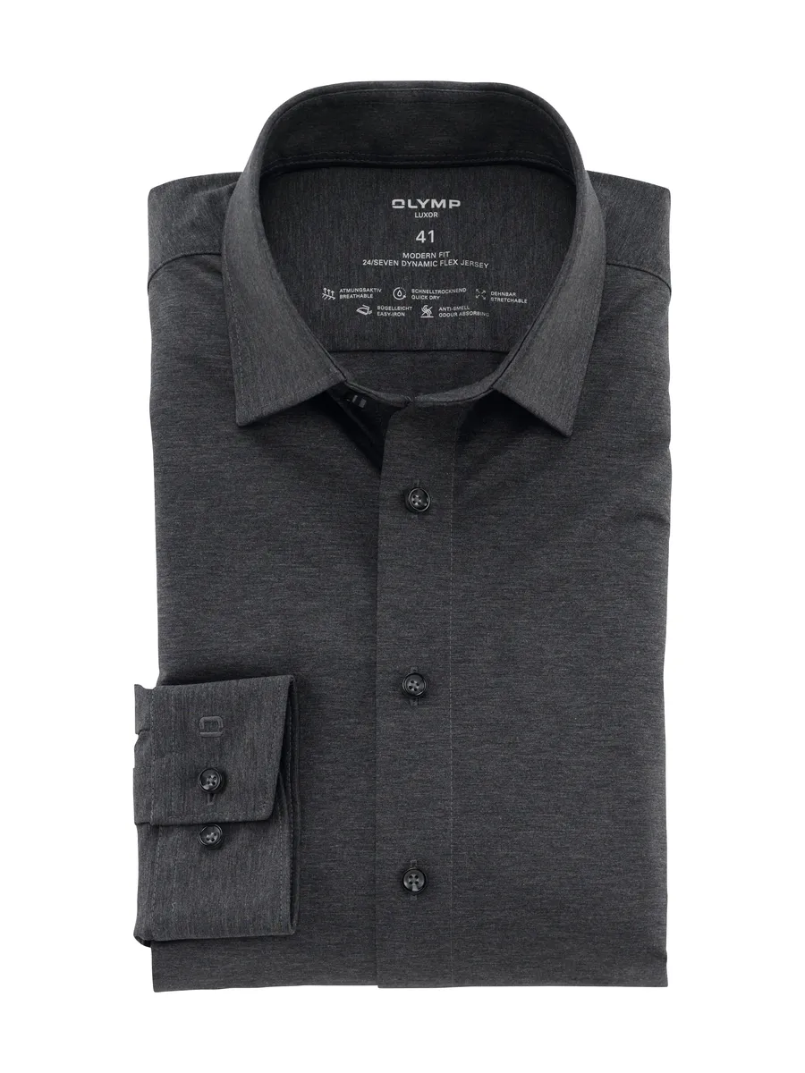 Рубашка OLYMP с длинными рукавами "Luxor 24/Seven Contemporary Fit Jersey Shirt" из материала, подавляющего неприятные запахи, антрацит
Рубашка OLYMP с длинными рукавами "Luxor 24/Seven Contemporary Fit Jersey Shirt" из материала, подавляющего неприятные запахи, антрацит