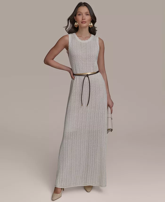 Женское платье с поясом из ажурной вязки Pointelle Knit Donna Karan New York, коричневый/бежевый
Женское платье с поясом из ажурной вязки Pointelle Knit Donna Karan New York, коричневый/бежевый