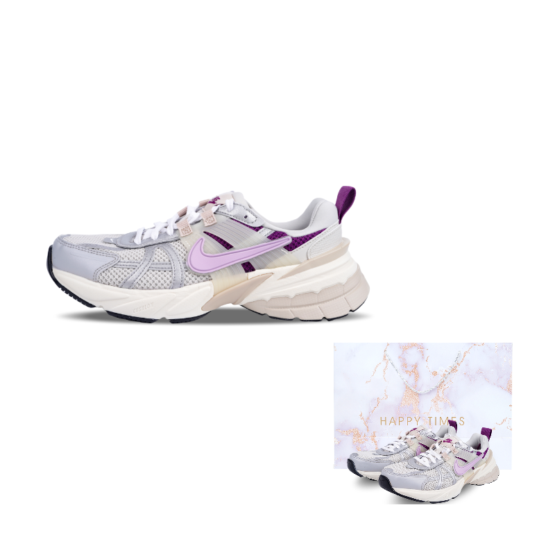 Nike V2K Run Slip Resistant Low top Running Shoes Women's Silver White Purple
Nike V2K Run Slip Resistant Low top Running Shoes Women's Silver White Purple