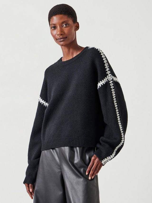 Джемпер оверсайз с деталями из полушерстяной ткани whitney HUSH, цвет Black Base W Ivory
Джемпер оверсайз с деталями из полушерстяной ткани whitney HUSH, цвет Black Base W Ivory