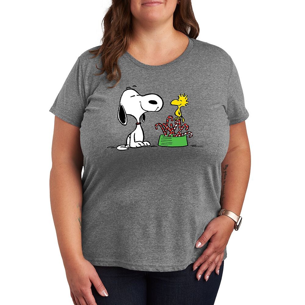Футболка больших размеров с изображением арахиса Snoopy & Woodstock Candy Canes Licensed Character, цвет Heather Gray
Футболка больших размеров с изображением арахиса Snoopy & Woodstock Candy Canes Licensed Character, цвет Heather Gray