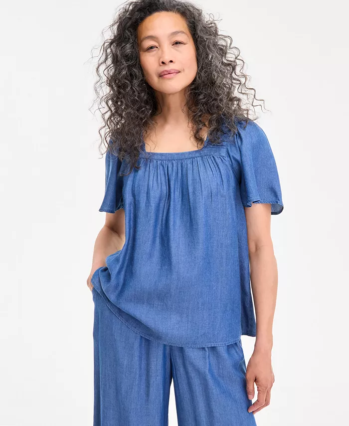 Женский топ с квадратным вырезом Style & Co, синий
Женский топ с квадратным вырезом Style & Co, синий