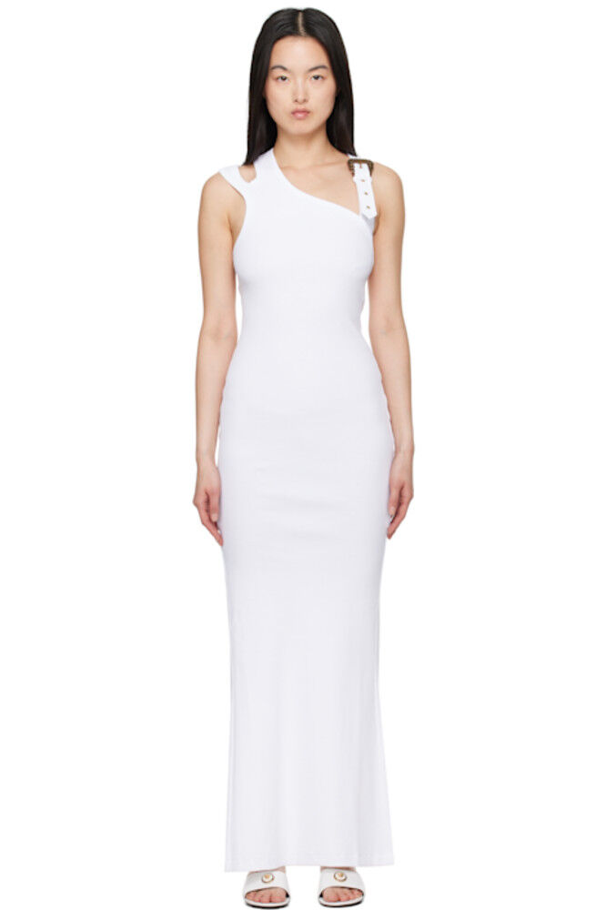 Белое платье макси с пряжкой в стиле барокко Versace Jeans Couture
Белое платье макси с пряжкой в стиле барокко Versace Jeans Couture