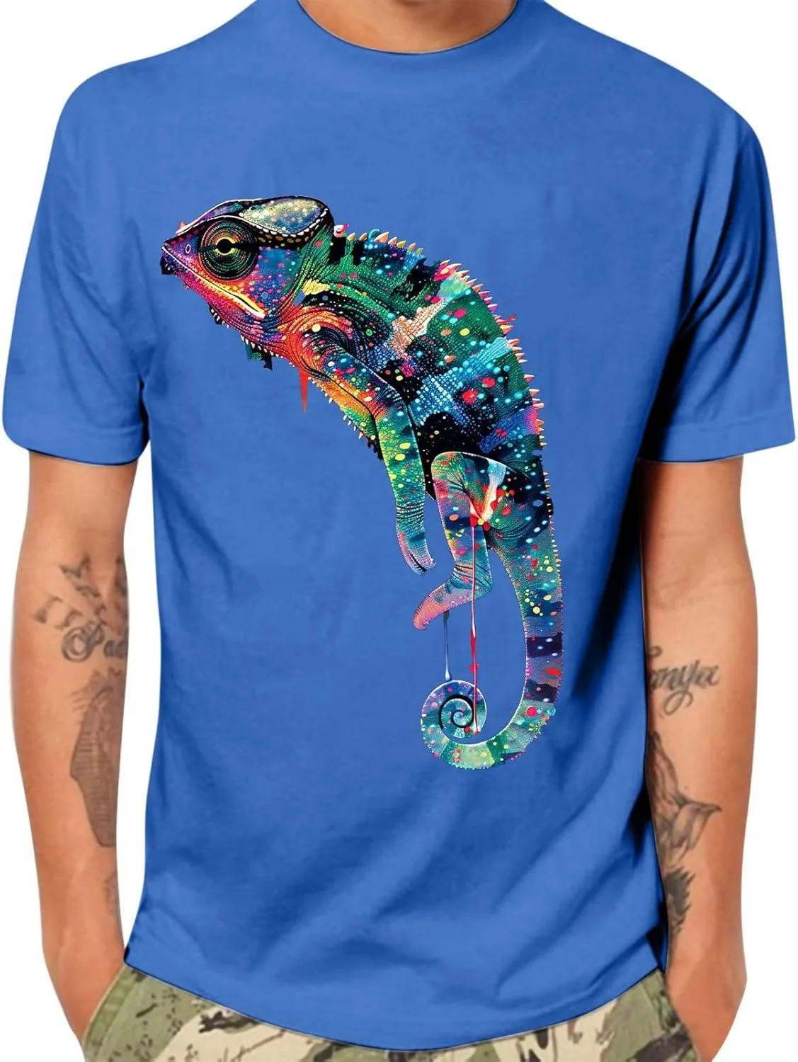 Мужская футболка с принтом ящерицы, легкая и дышащая
Мужская футболка с принтом ящерицы, легкая и дышащая