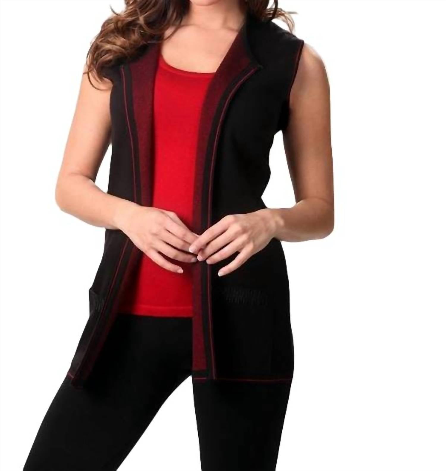 Жилет на молнии с вышивкой сзади, цвет черный/красный ANGEL
Жилет на молнии с вышивкой сзади, цвет черный/красный ANGEL