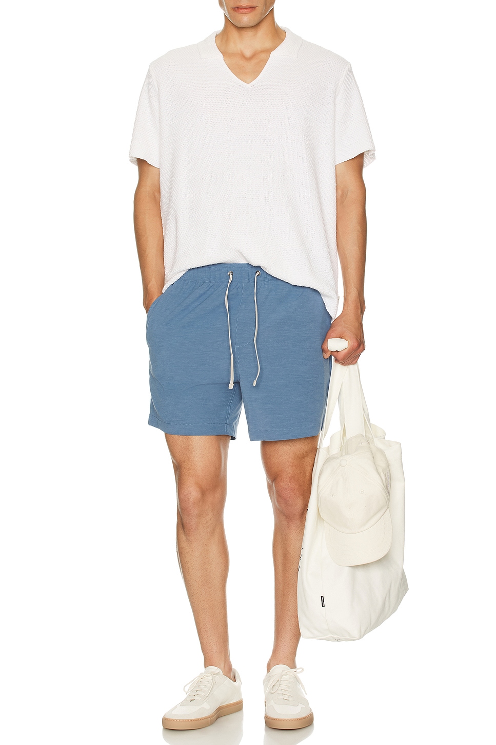 Хлопковая поло с воротником-джонни в технике крючком Onia, White
Хлопковая поло с воротником-джонни в технике крючком Onia, White