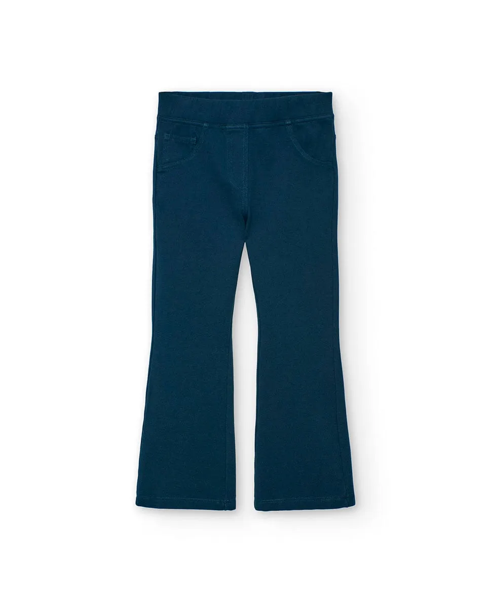 Брюки для девочки на резинке Boboli, темно-синий 
Брюки для девочки на резинке Boboli, темно-синий