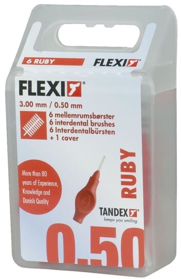 Очистители межзубных промежутков 0,50 х 3,00 мм Super Fine Ruby, 6 шт. Tandex, Flexi
Очистители межзубных промежутков 0,50 х 3,00 мм Super Fine Ruby, 6 шт. Tandex, Flexi