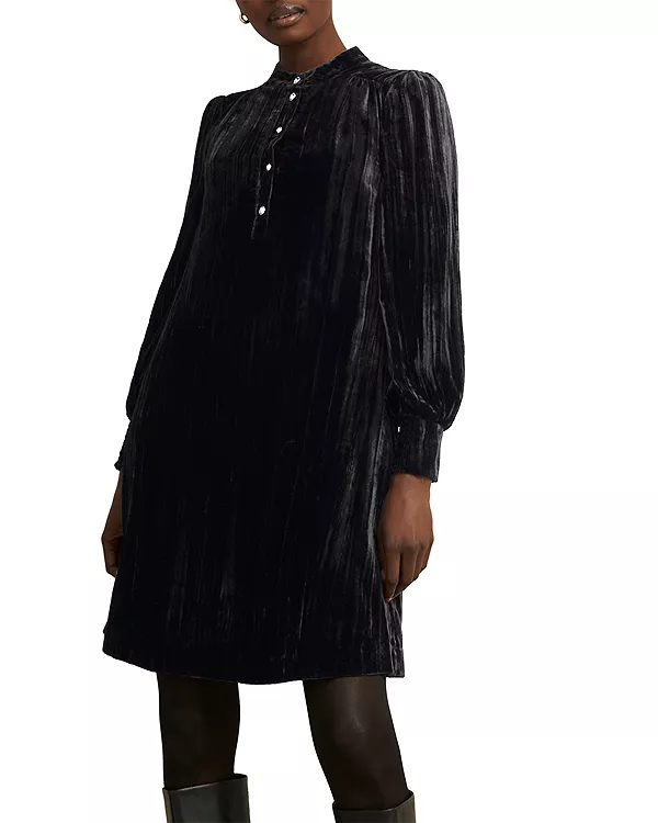 Бархатное платье цвета сиены Hobbs London, черный
Бархатное платье цвета сиены Hobbs London, черный