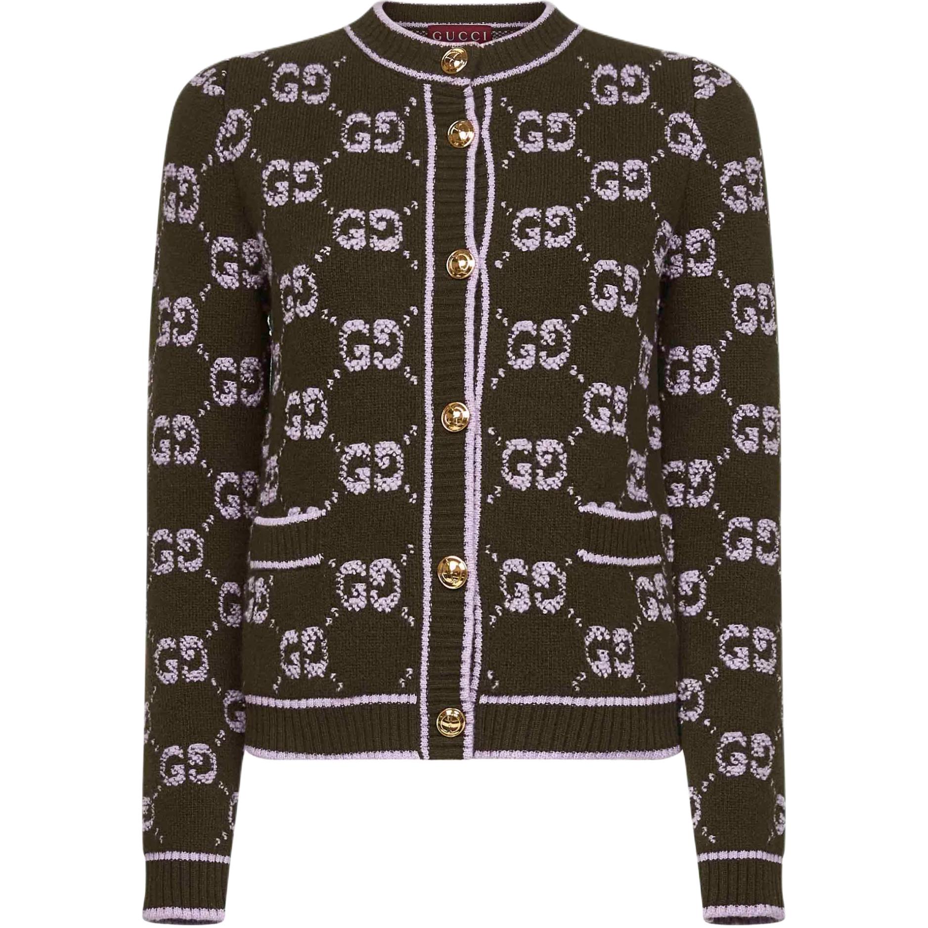 Жаккардовый кардиган Gg на пуговицах Gucci, фиолетовый
Жаккардовый кардиган Gg на пуговицах Gucci, фиолетовый