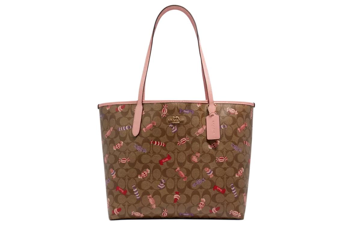 Coach Городская кожаная сумка-тоут, сумка для покупок, дамская сумочка, сумка через плечо, женская, розовый и коричневый цвета вишневого цветения
Coach Городская кожаная сумка-тоут, сумка для покупок, дамская сумочка, сумка через плечо, женская, розовый и коричневый цвета вишневого цветения