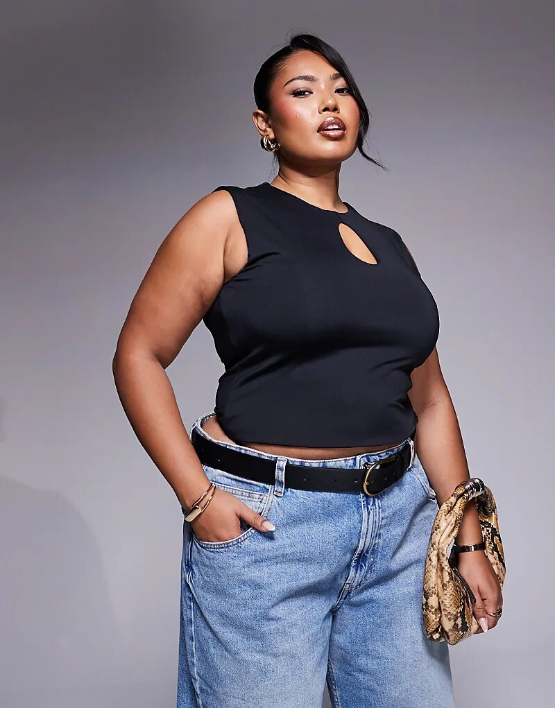 Облегающий топ с вырезом-замочной скважиной черного цвета ASOS
Облегающий топ с вырезом-замочной скважиной черного цвета ASOS