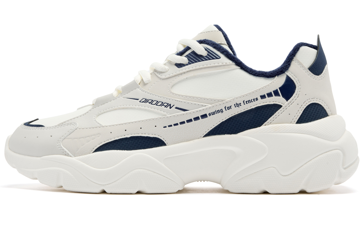 QIAODAN Повседневные низкие мужские туфли цвета слоновой кости/графитового синего 
QIAODAN Повседневные низкие мужские туфли цвета слоновой кости/графитового синего