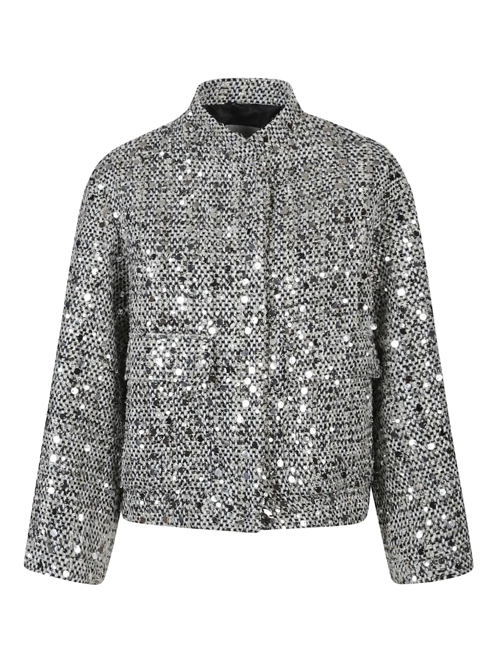 Твидовый жакет, украшенный пайетками ERMANNO FIRENZE, серый
Твидовый жакет, украшенный пайетками ERMANNO FIRENZE, серый