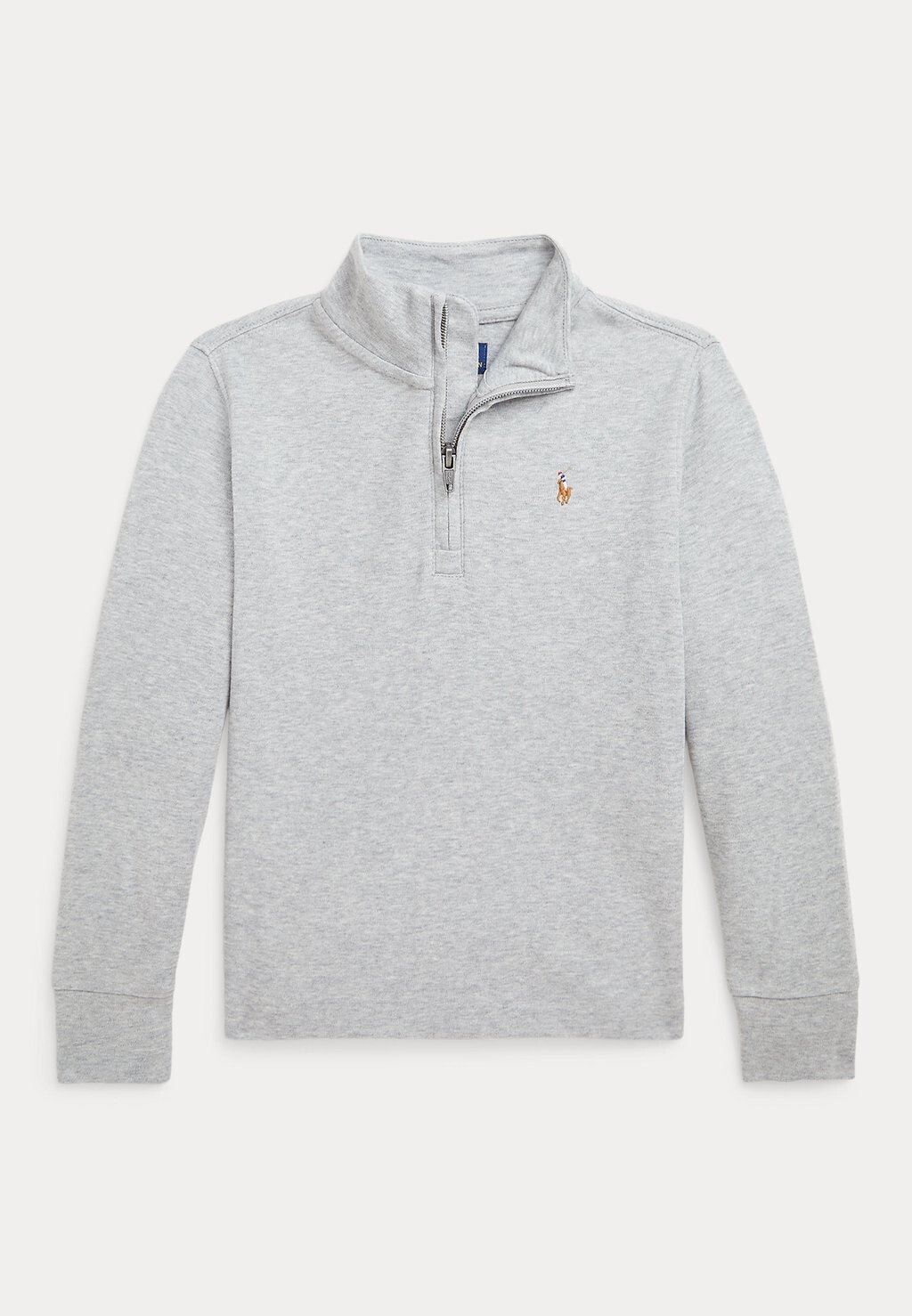 Лонгслив с длинными рукавами COTTON INTERLOCK QUARTER-ZIP PULLOVER Polo Ralph Lauren, серый