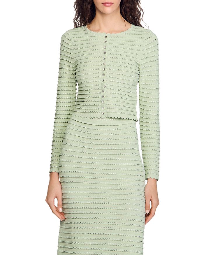 Кардиган с пайетками Sandro, зеленый
Кардиган с пайетками Sandro, зеленый