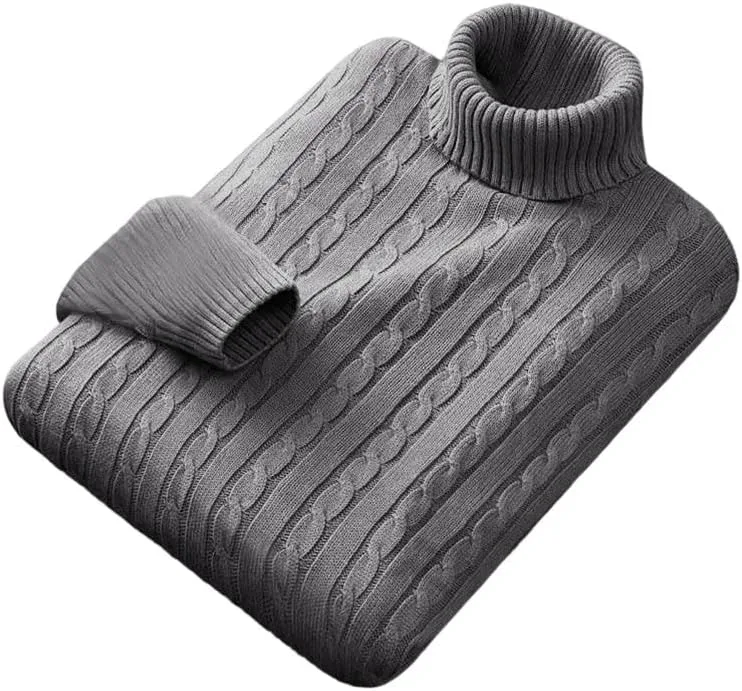 Мужской свитер с высоким воротником, однотонный пуловер
Мужской свитер с высоким воротником, однотонный пуловер