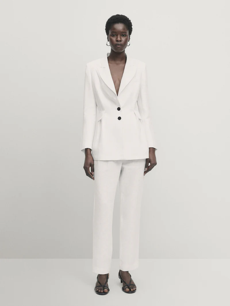 Льняной пиджак с карманами Massimo Dutti, белый (Размер S)
Льняной пиджак с карманами Massimo Dutti, белый (Размер S)