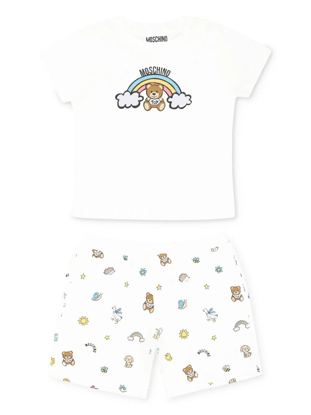 Спортивный костюм с принтом Moschino Kids, белый
Спортивный костюм с принтом Moschino Kids, белый