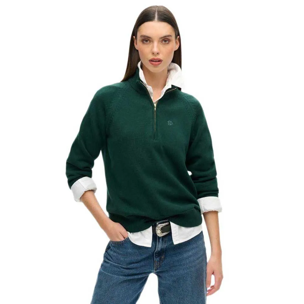 Свитер Superdry Classic half zip, зеленый 
Свитер Superdry Classic half zip, зеленый
