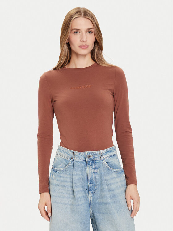Блузка slim fit W4YI22 J1314 Guess Jeans, коричневый
Блузка slim fit W4YI22 J1314 Guess Jeans, коричневый