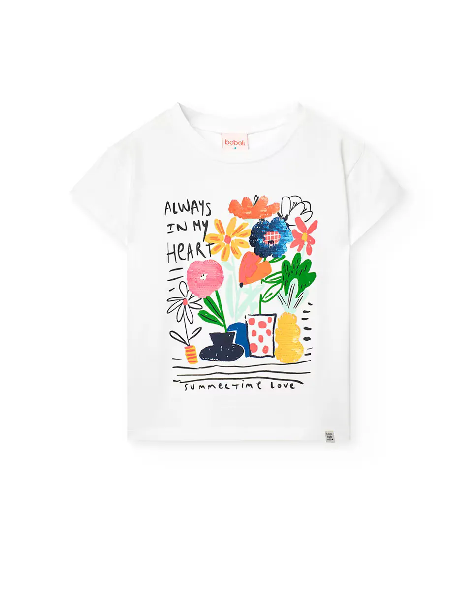 Футболка для девочек с короткими рукавами и круглым вырезом Boboli, белый
Футболка для девочек с короткими рукавами и круглым вырезом Boboli, белый