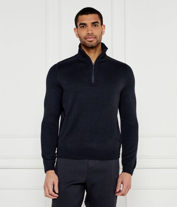 Свитер мужской Boss полушерстяной с воротником на молнии, синий
Свитер мужской Boss полушерстяной с воротником на молнии, синий