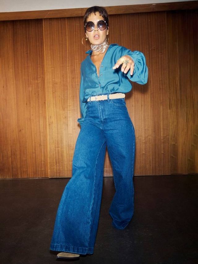 Палаццо джинсы с заниженной талией Never Fully Dressed, Indigo
Палаццо джинсы с заниженной талией Never Fully Dressed, Indigo