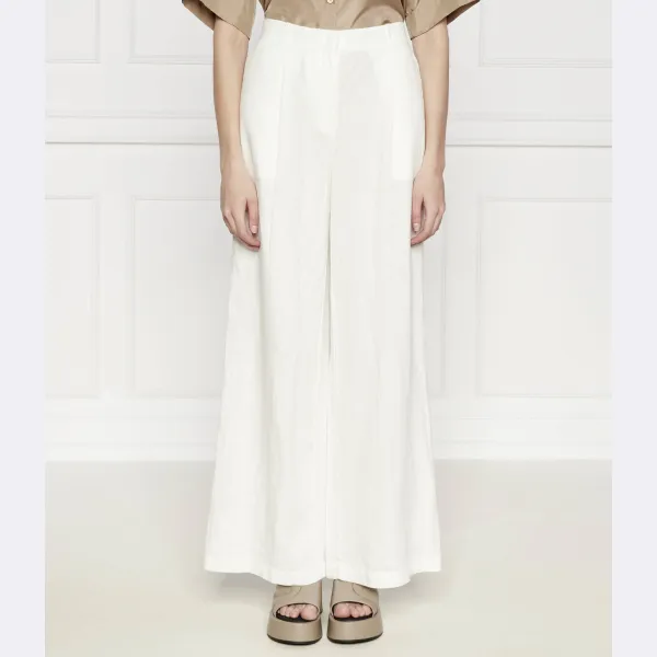 Брюки расклешенного кроя из льна кайенского цвета Max&Co., белый
Брюки расклешенного кроя из льна кайенского цвета Max&Co., белый