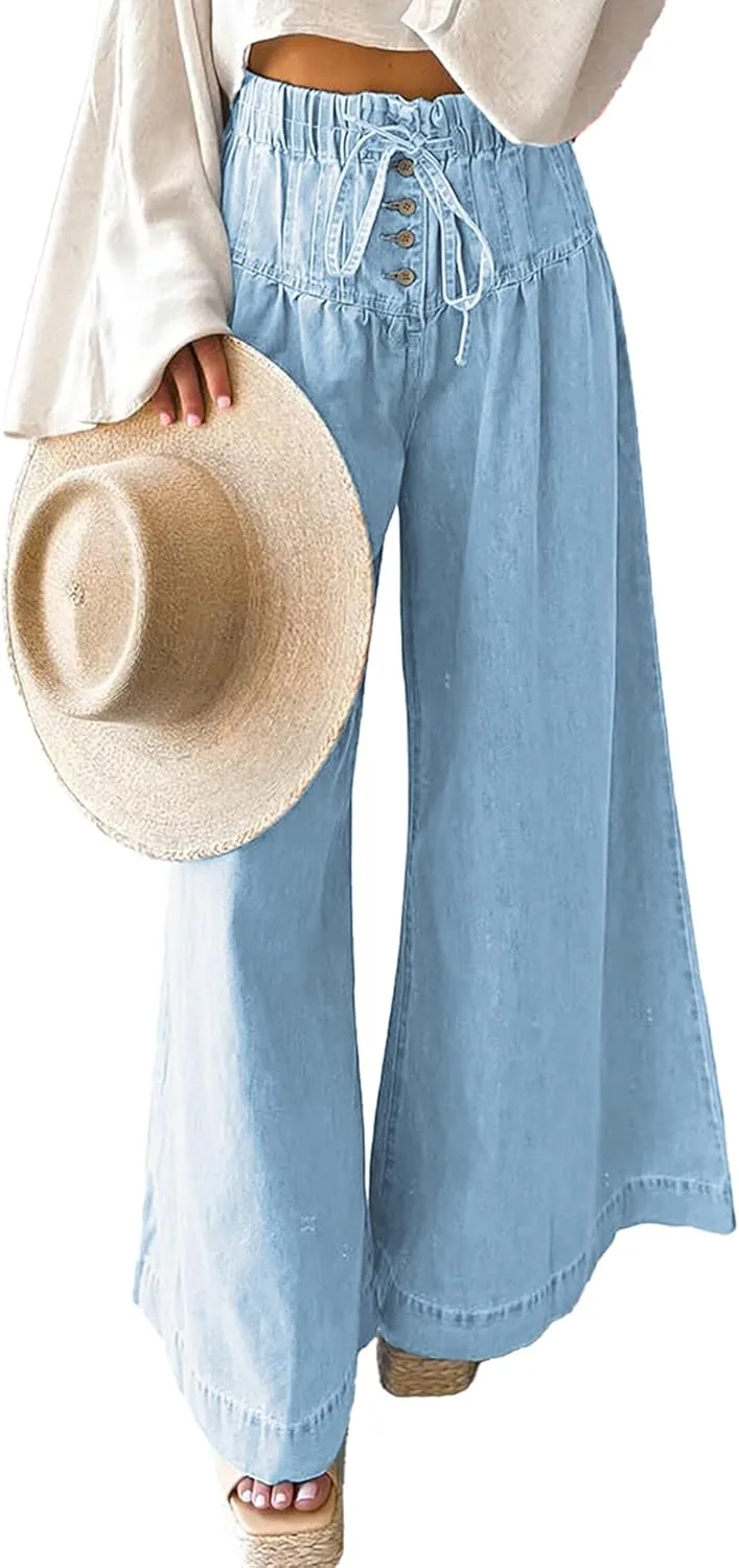 Женские джинсы с высокой талией и широкими штанинами TACSTRUN
Женские джинсы с высокой талией и широкими штанинами TACSTRUN