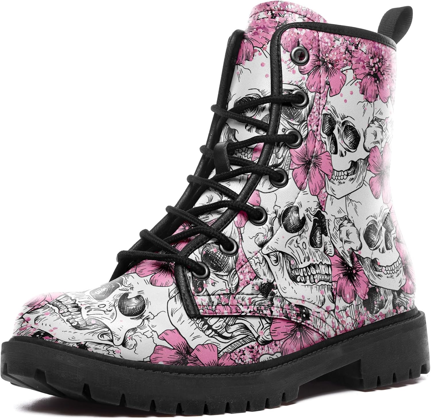Унисекс готические панк-бутсы с черепом и розой, кожаные ботильоны на шнуровке для косплея, походов, мотоцикла и повседневной носки AWSOLE, Pink Roses White Black
Унисекс готические панк-бутсы с черепом и розой, кожаные ботильоны на шнуровке для косплея, походов, мотоцикла и повседневной носки AWSOLE, Pink Roses White Black